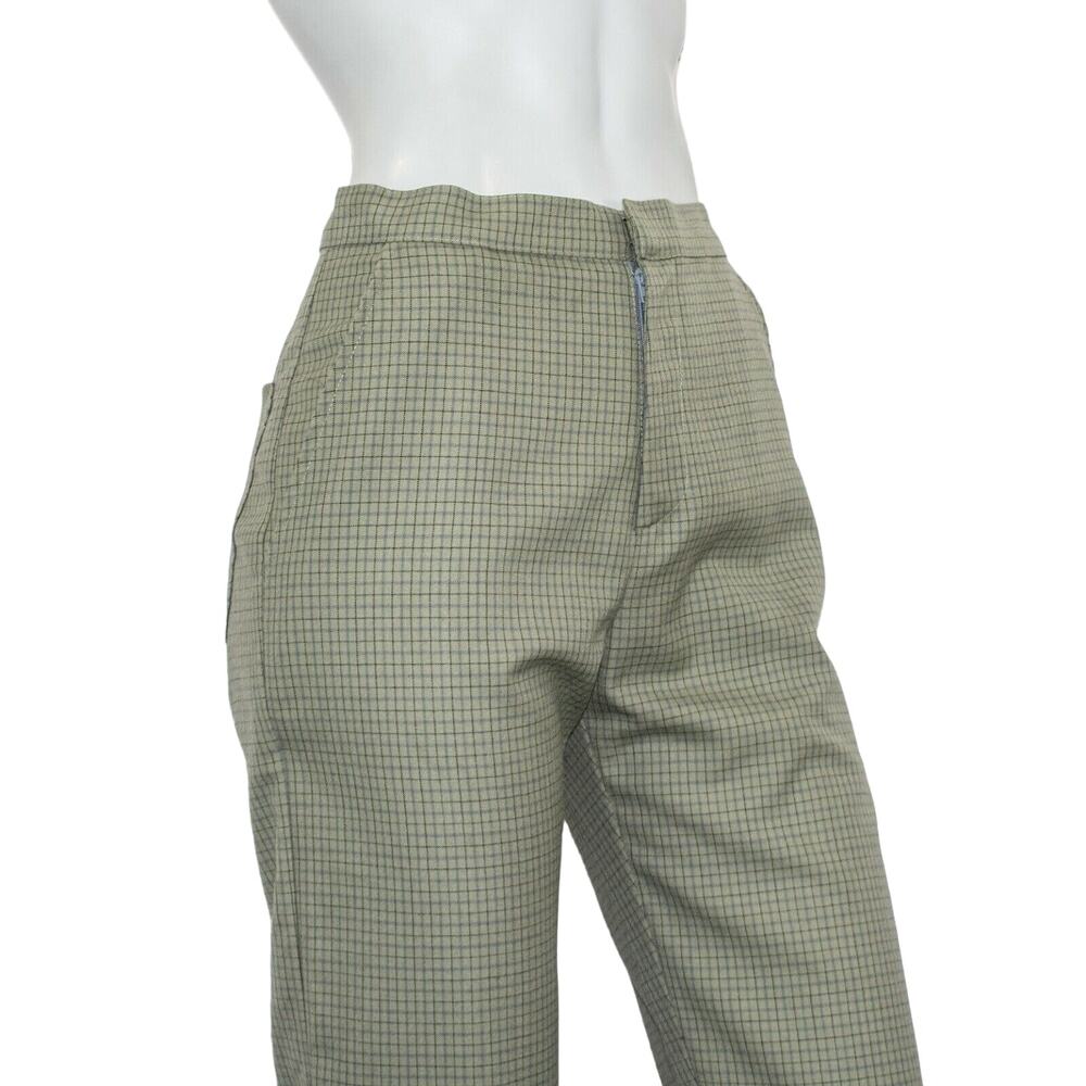 CARLEEN Poppy Pants Sage Wool Grid Check Women's Size 2 - Picture 9 of 10